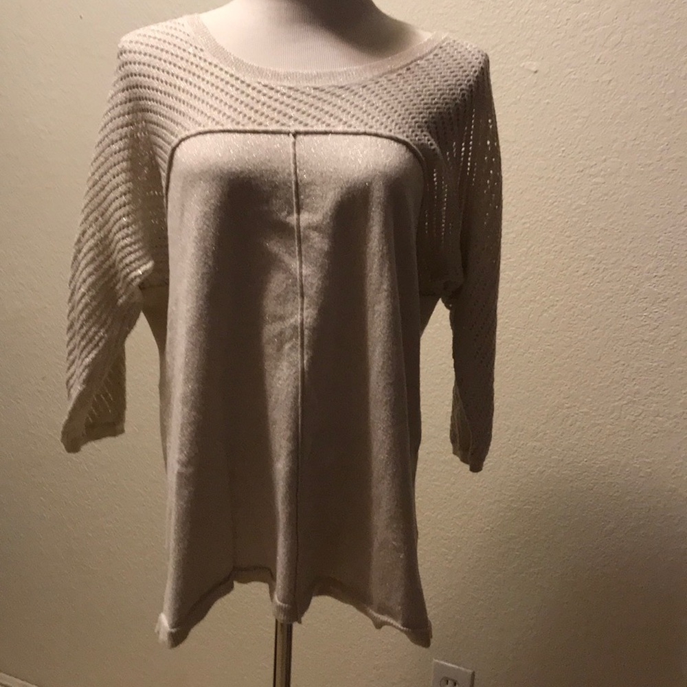 Chico’s Metallic Gold Weave Sweater